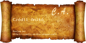 Czédli Anikó névjegykártya